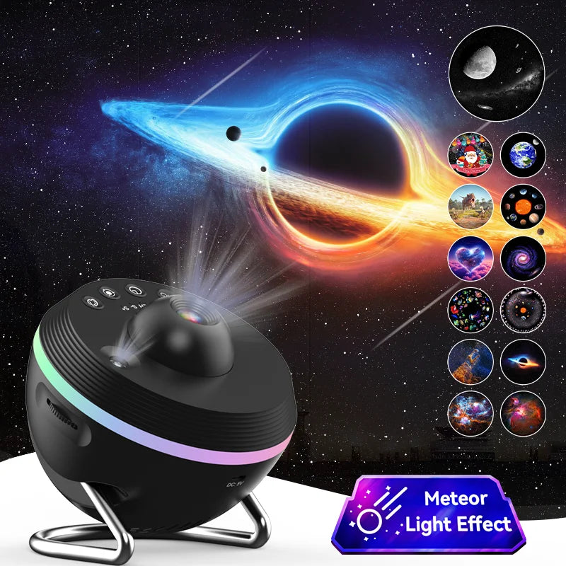 12 IN 1 Galaxy Star Projector with Meteor Ultra Clear Night Light Lamp